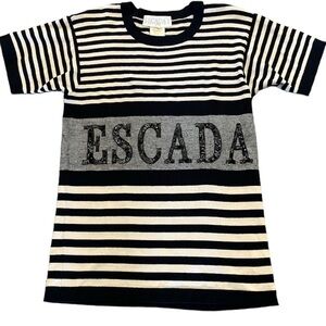 Escada vintage black & cream wool sequin tunic/dress